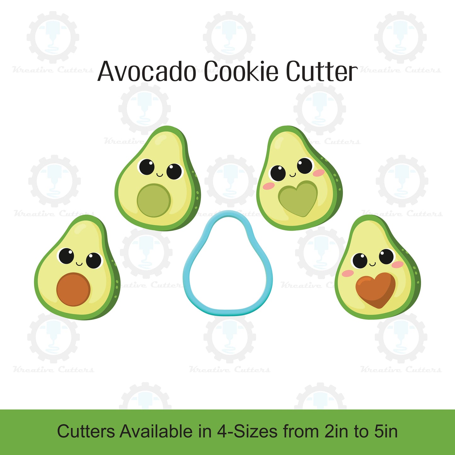 Avocado 3d printed Cookie Cutter.