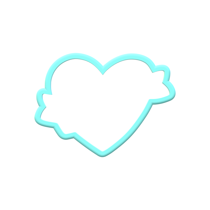 Heart Banner Cookie Cutters | Standard & Imprint Cutters Included | STL Files