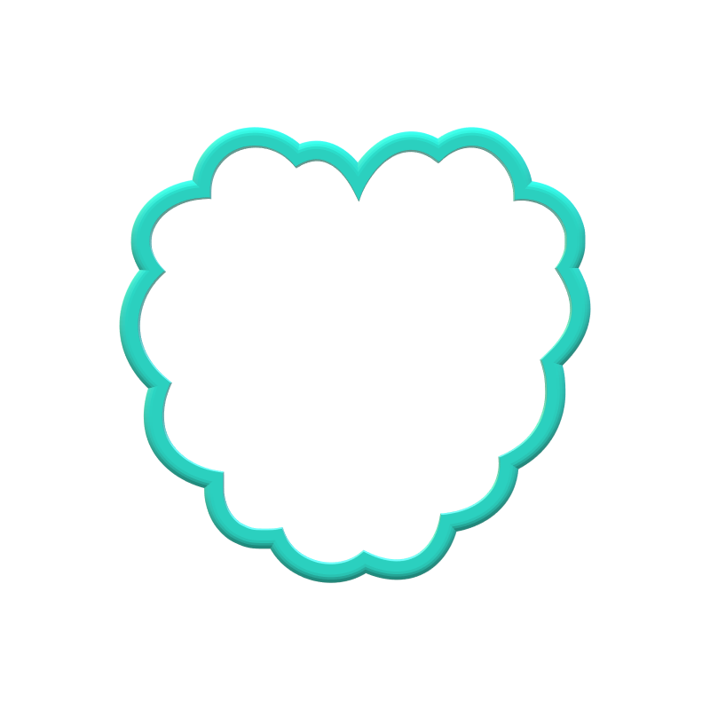 Scalloped Heart with Cherries Cookie Cutters | Digital Download STL Files