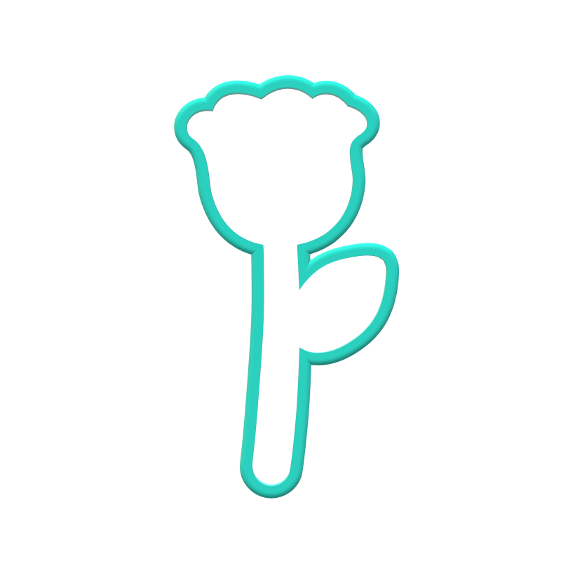 Long Stem Rose Bud Cookie Cutters