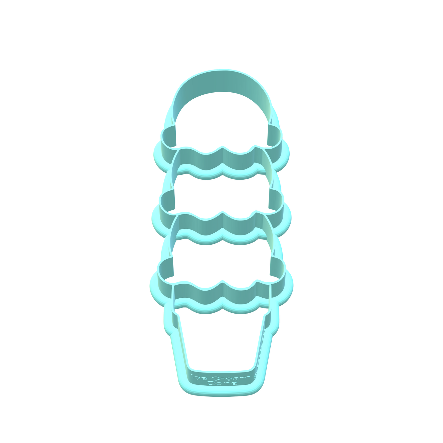 Ice Cream Cone Cookie Cutter | 1-Cutter with 3 design options
