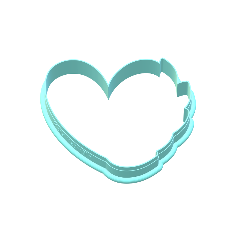 Floral Heart Cookie Cutter with Stamp Option