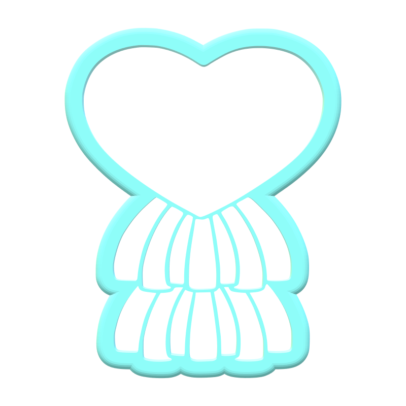 Heart Tassel Cookie Cutters | With Imprint Cutter Option