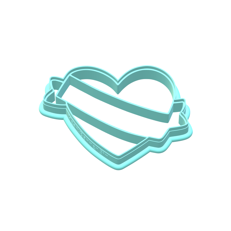 Heart Banner Cookie Cutters | With Imprint Cutter Option