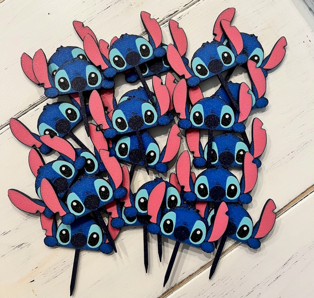 Blue Monster Cupcake Toppers