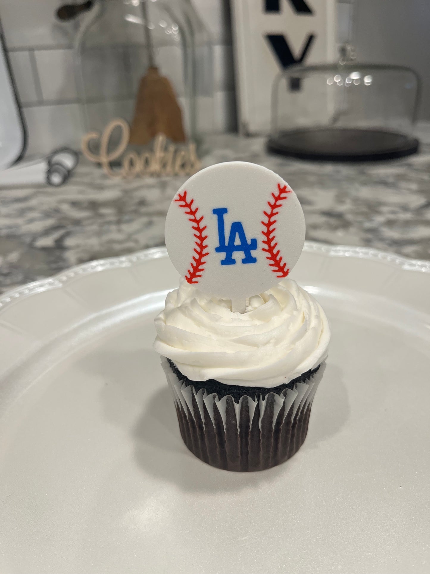 Baseball Cupcake Toppers | Set of 12
