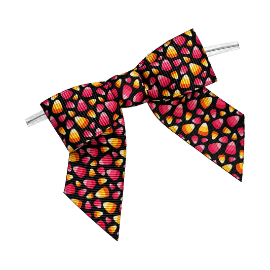 Candy Corn Pre-Tied Bow w/Wire