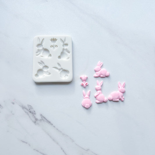 BUNNIES AND FLOWER MOLD