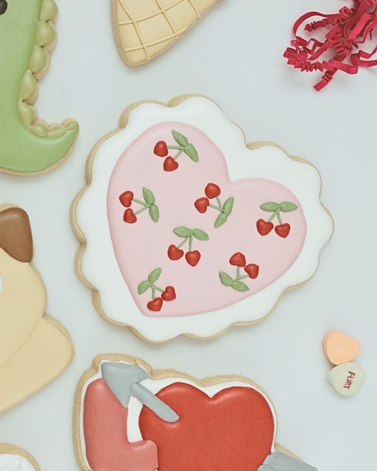 Scalloped Heart with Cherries Cookie Cutters