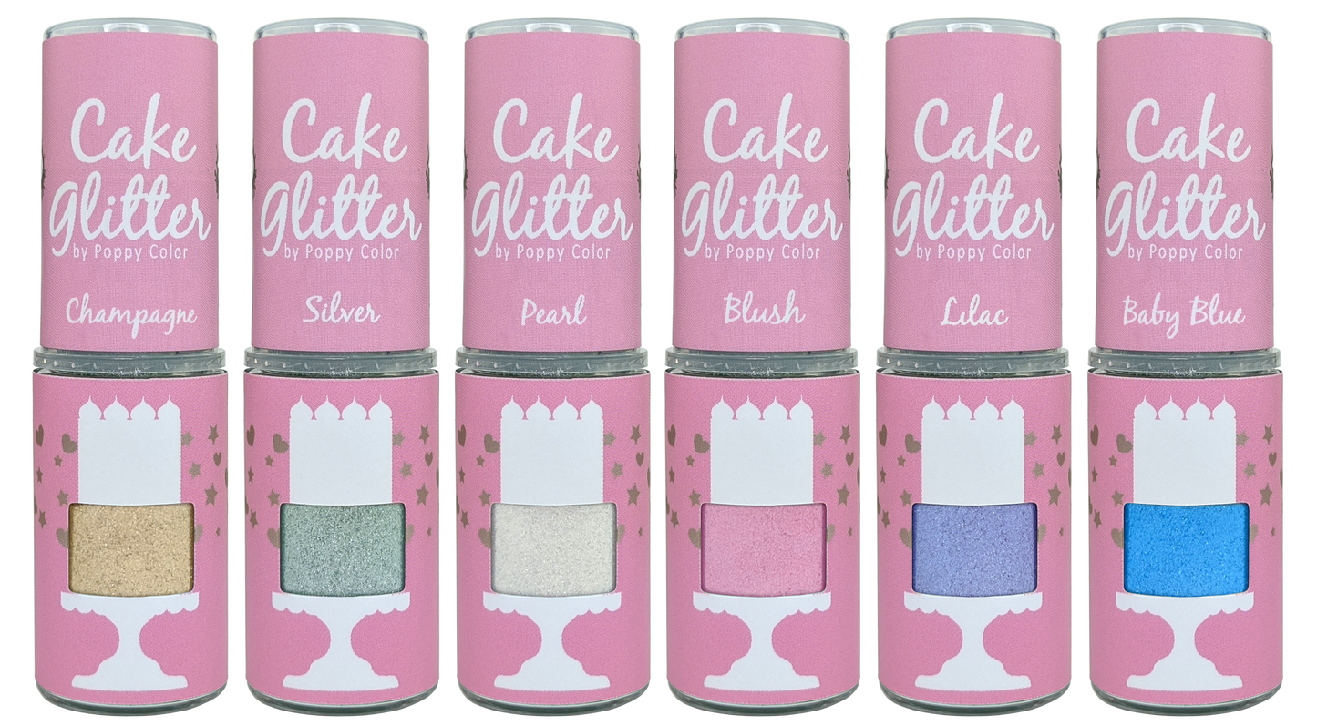 Poppy Color Pearl Cake Glitter