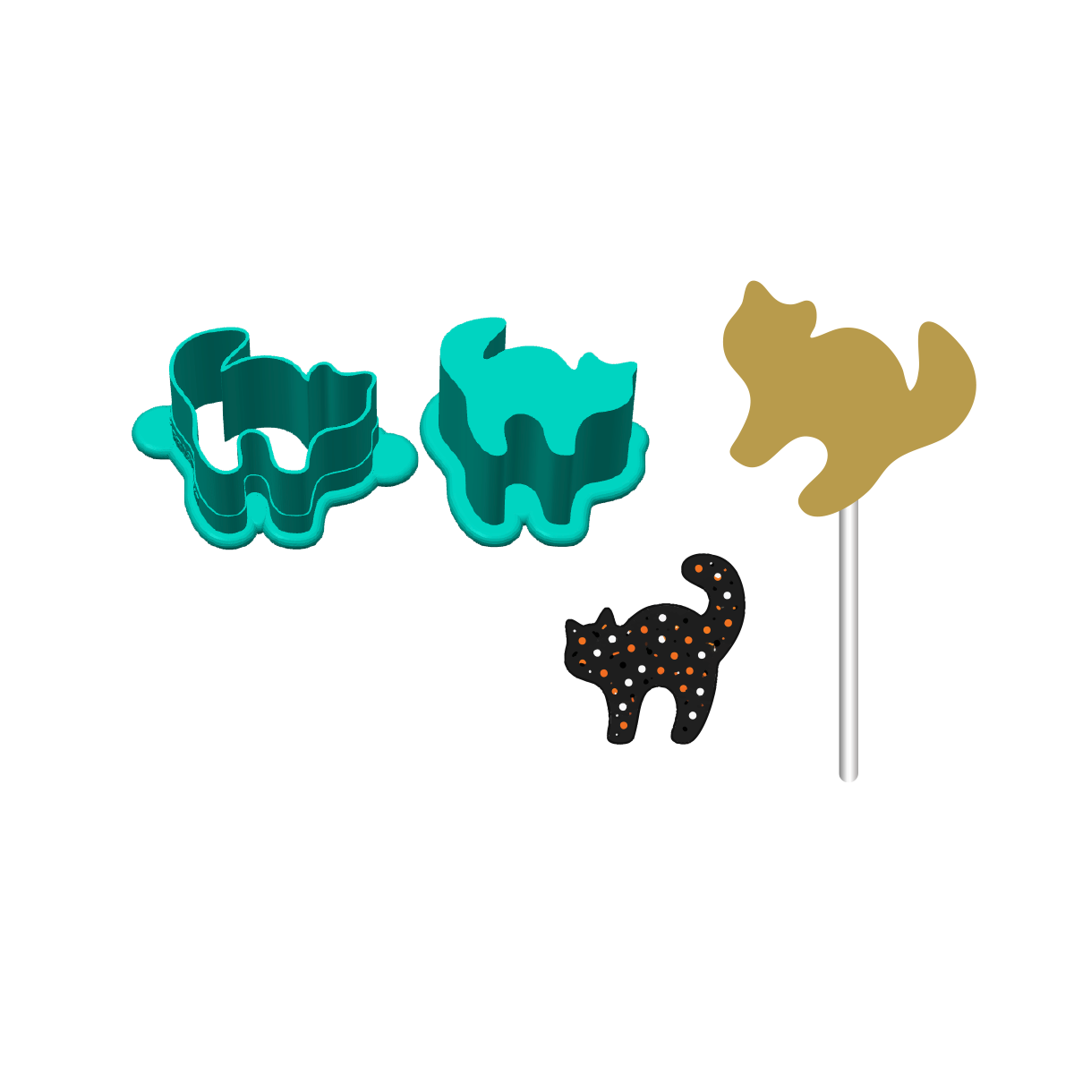 Halloween Frosted Animal Cake Pop Molds | Cutter, Popper, and Tray Options