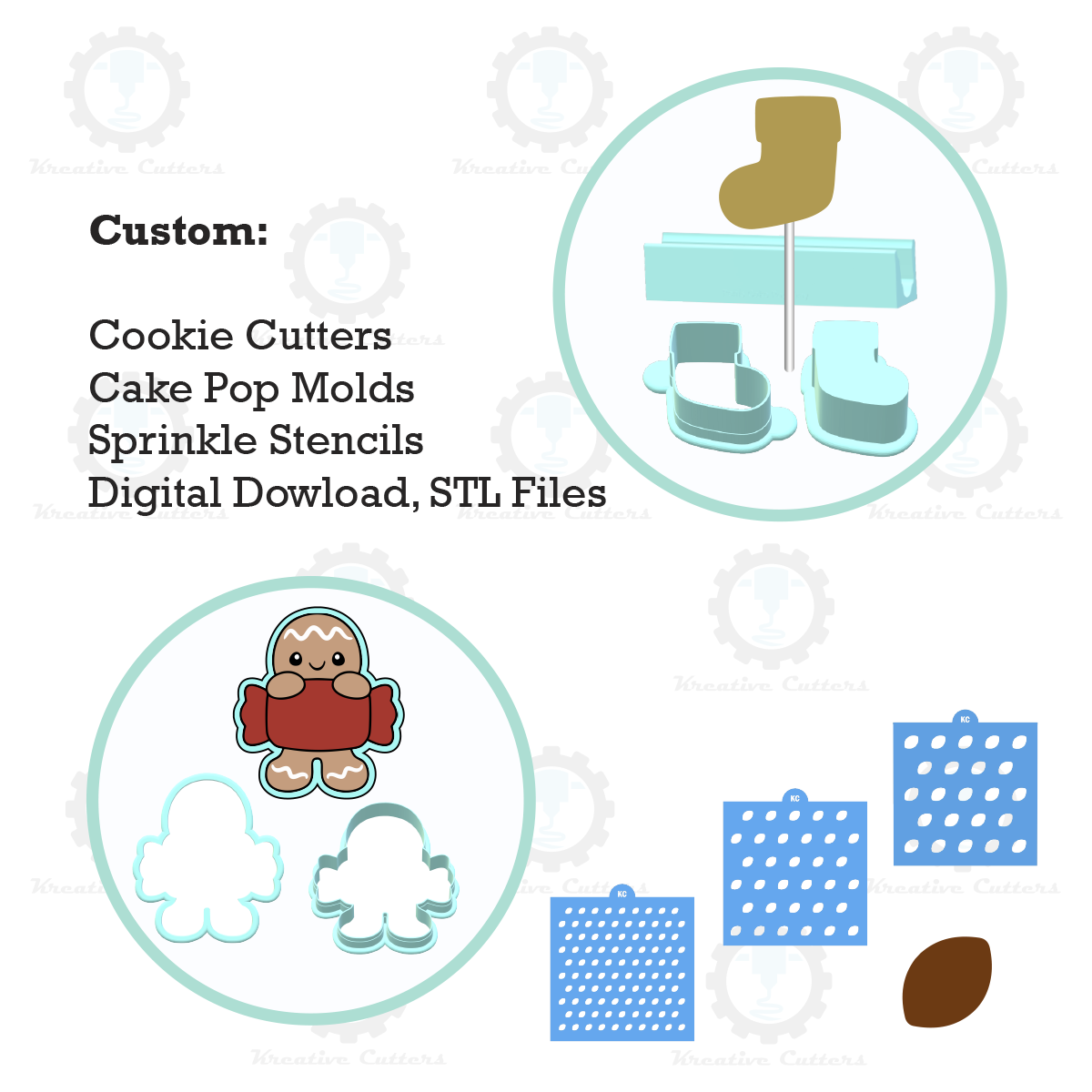 Custom Cookie Cutters, Cake Pop Molds, Sprinkle Stencils, & STL Files
