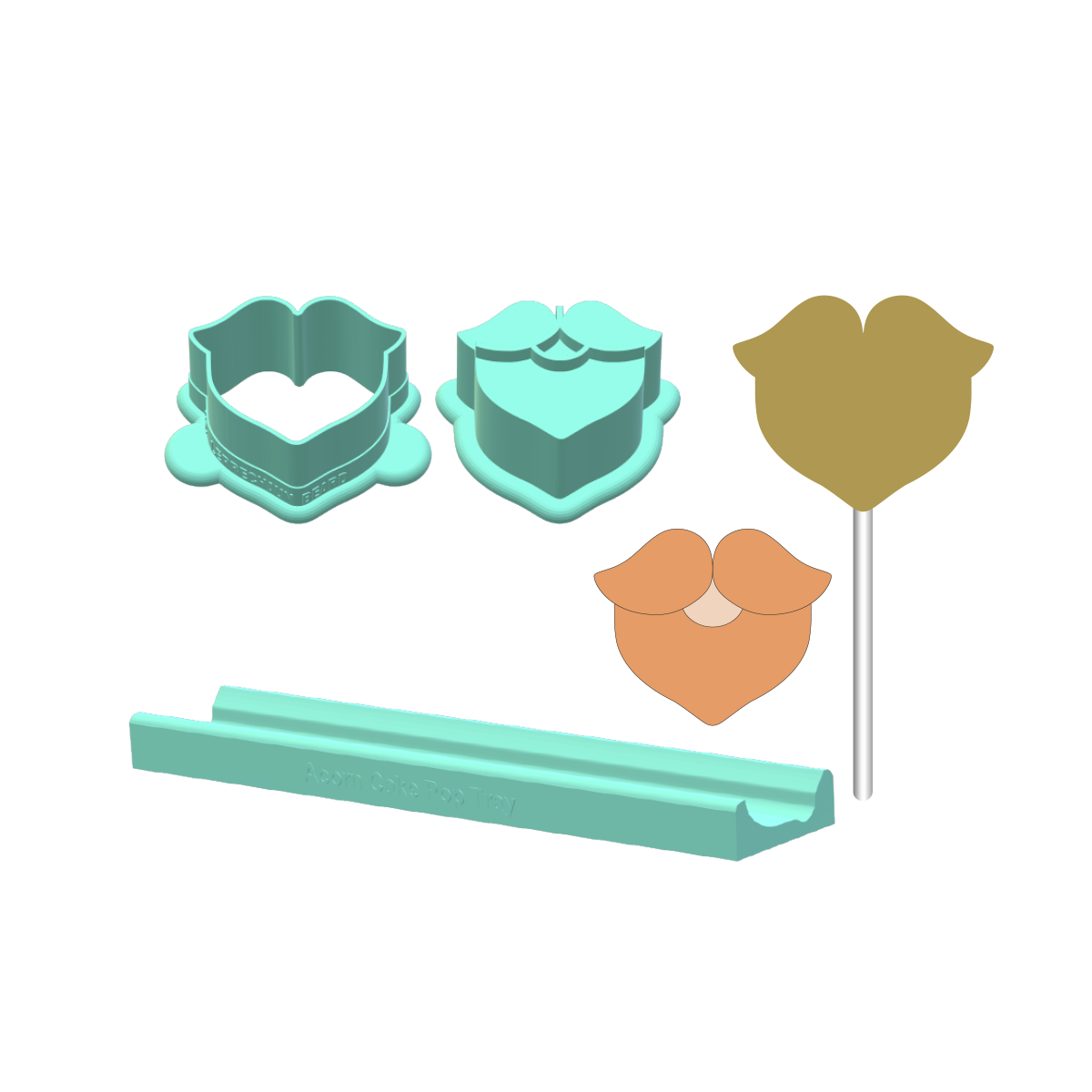 Leprechaun Beard Cake Pop Mold |Deluxe Cutter, Popper, and Tray Option