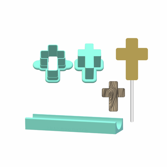 Easter Cross Cake Pop Mold |Deluxe Cutter, Popper, and Tray Option