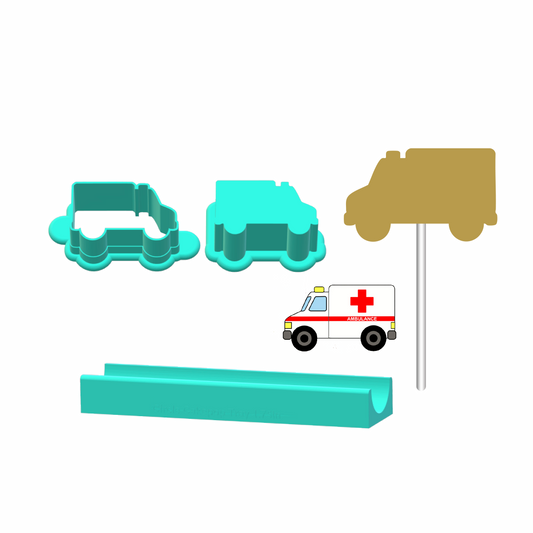 Ambulance Cake Pop Mold |Deluxe Cutter, Popper, and Tray Option