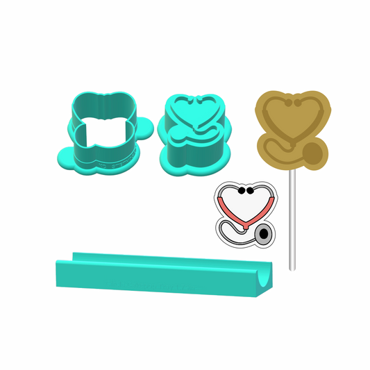 Nurse Stethoscope Cake Pop Mold |Deluxe Cutter, Popper, and Tray Option
