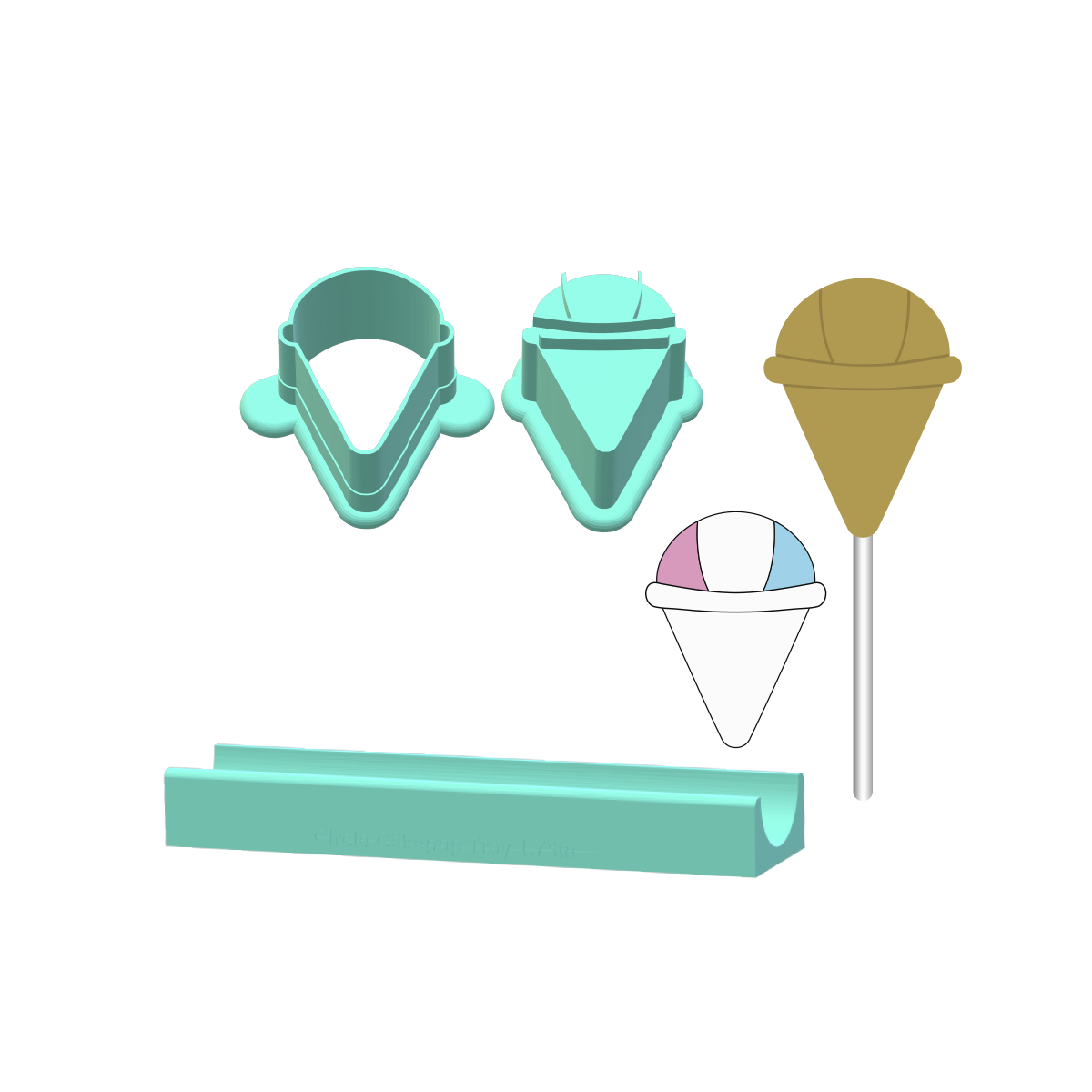 Snow Cone Cake Pop Mold |Deluxe Cutter, Popper, and Tray Option ...