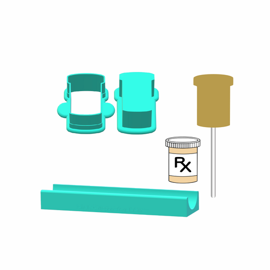 Pill Bottle Cake Pop Mold |Deluxe Cutter, Popper, and Tray Option