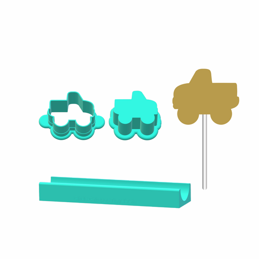 Monster Truck Cake Pop Mold |Deluxe Cutter, Popper, and Tray Option