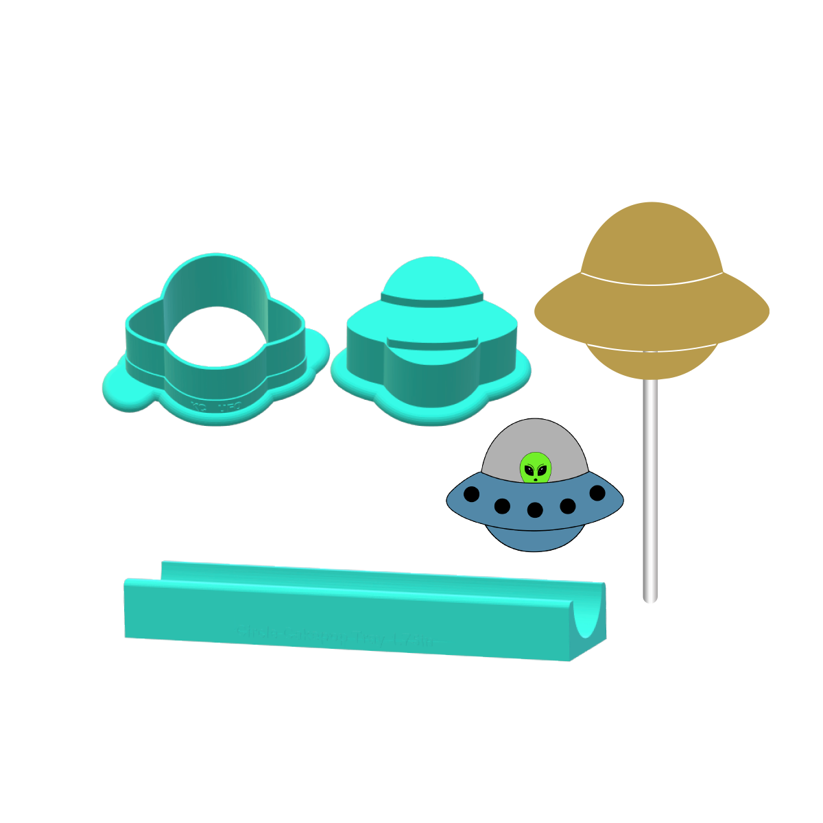 UFO Cake Pop Mold |Deluxe Cutter, Popper, and Tray Option