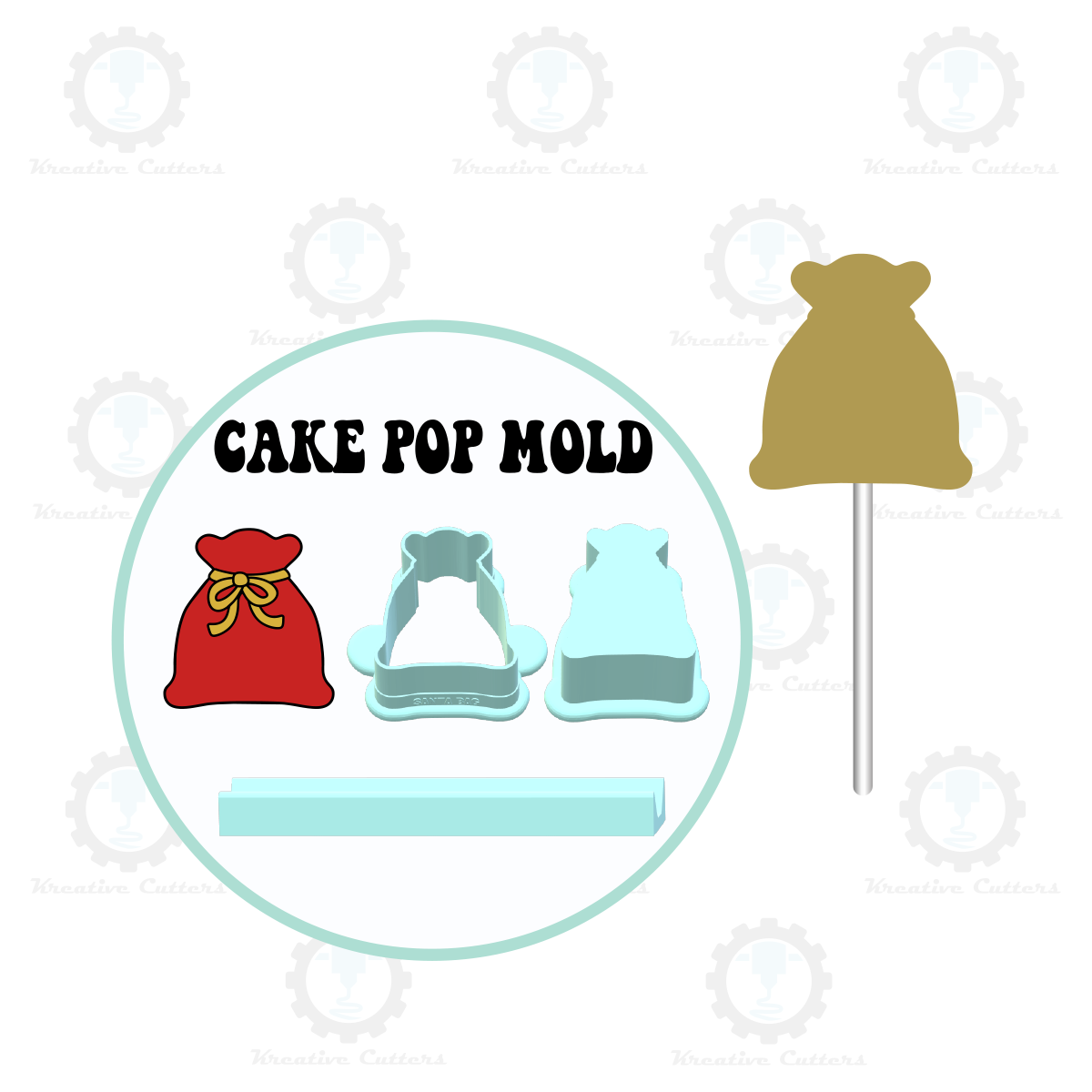 Santa Bag Cake Pop Mold | Deluxe Cutter, Popper, and Tray Option