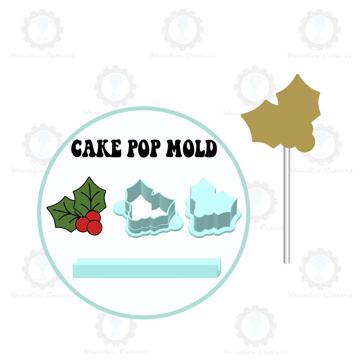 Holly Berry Cake Pop Mold | Deluxe Cutter, Popper, and Tray Option