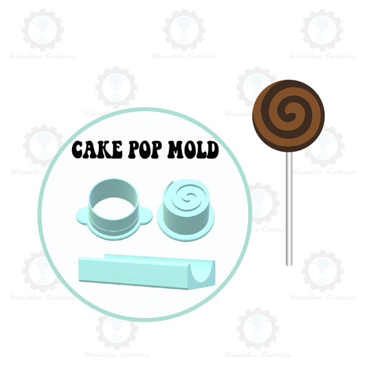 Cinnamon Roll Embosser Cake Pop Mold | Deluxe Cutter, Popper, and Tray Option