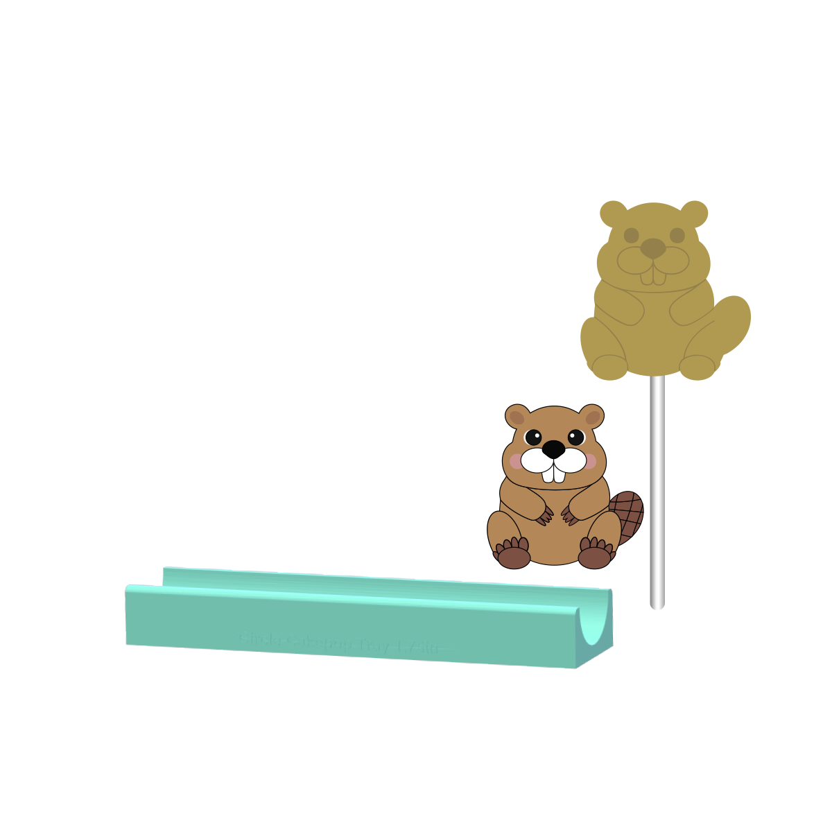 Beaver Cake Pop Mold |Deluxe Cutter, Popper, and Tray Option
