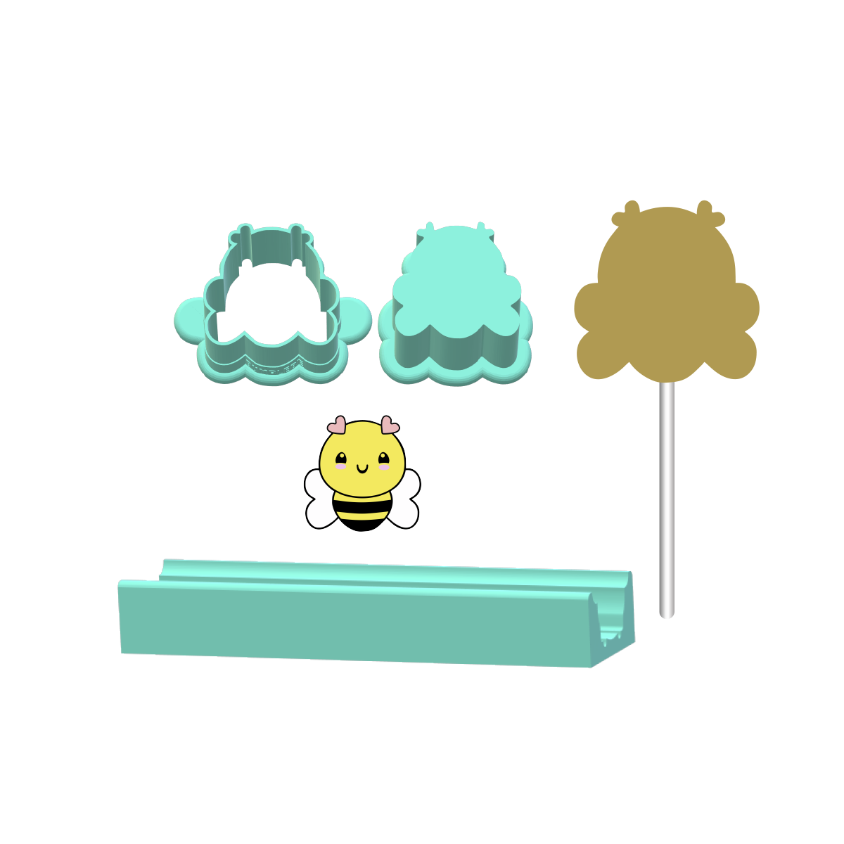 Valentines Bumblebee Cake Pop Mold | Deluxe Cutter, Popper, and Tray Option