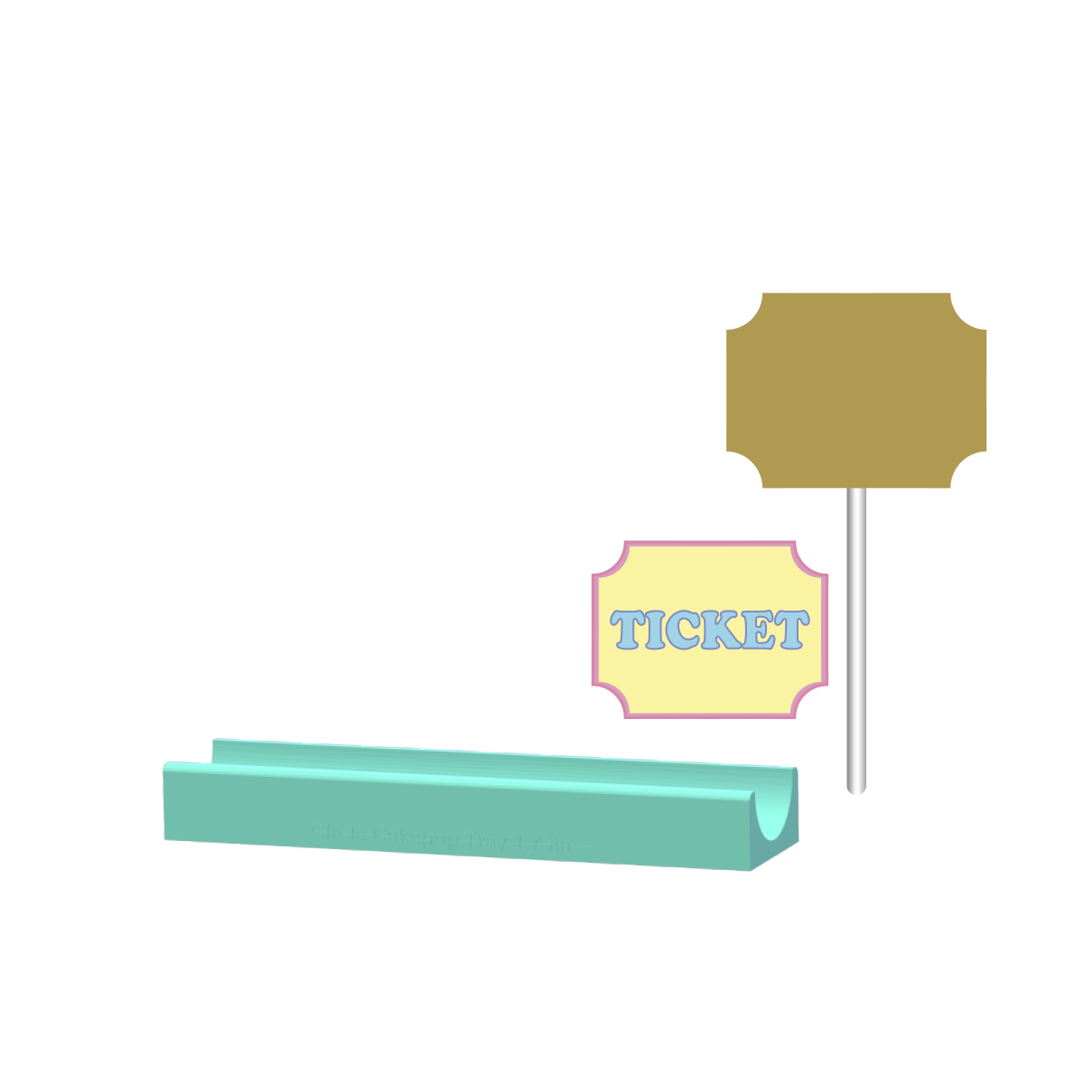 Ticket Cake Pop Mold |Deluxe Cutter, Popper, and Tray Option