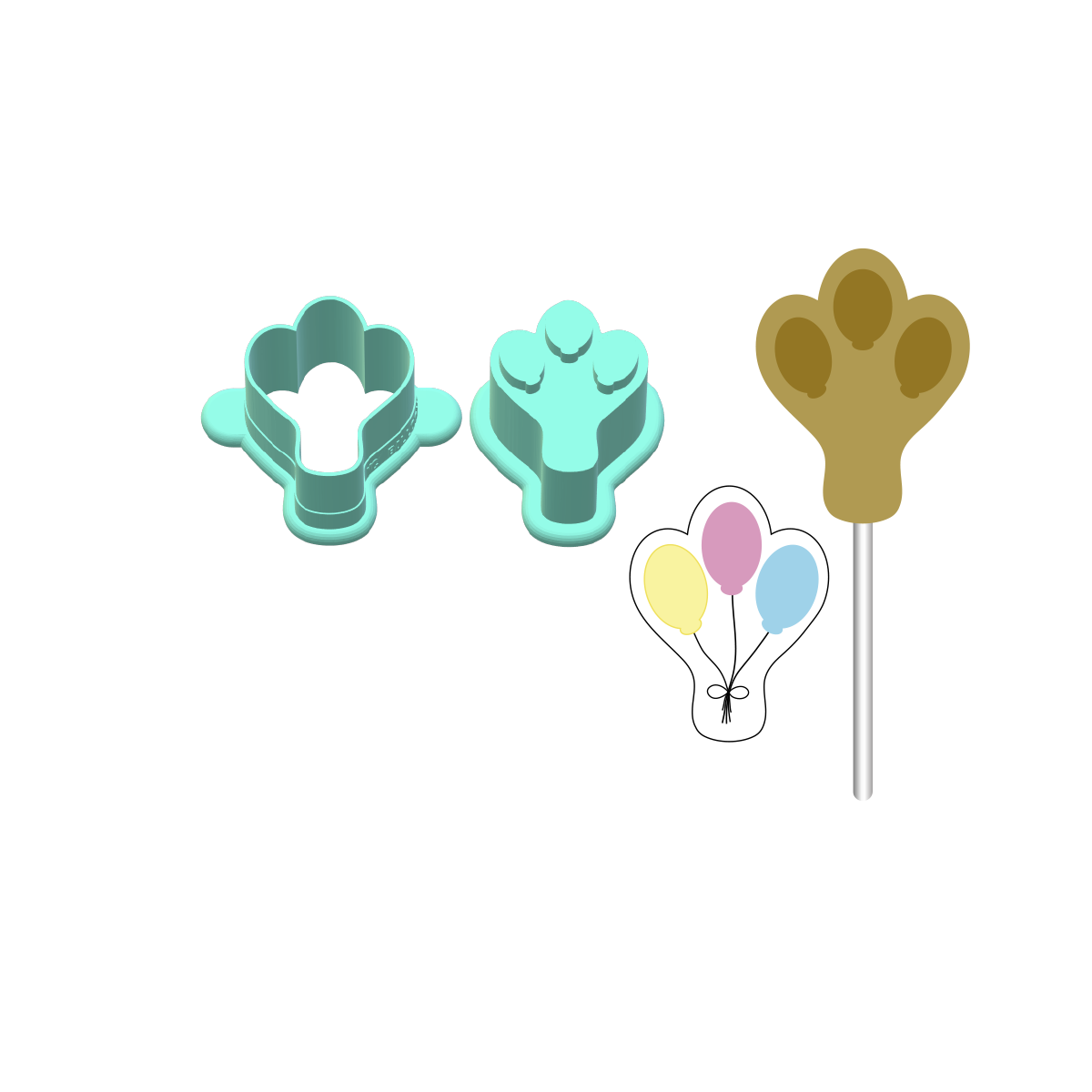 Balloons Cake Pop Mold |Deluxe Cutter, Popper, and Tray Option