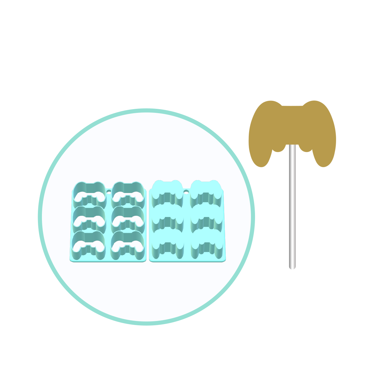 Game Controller Cake Pop Mold | Deluxe Cutter, Popper, and Tray Option