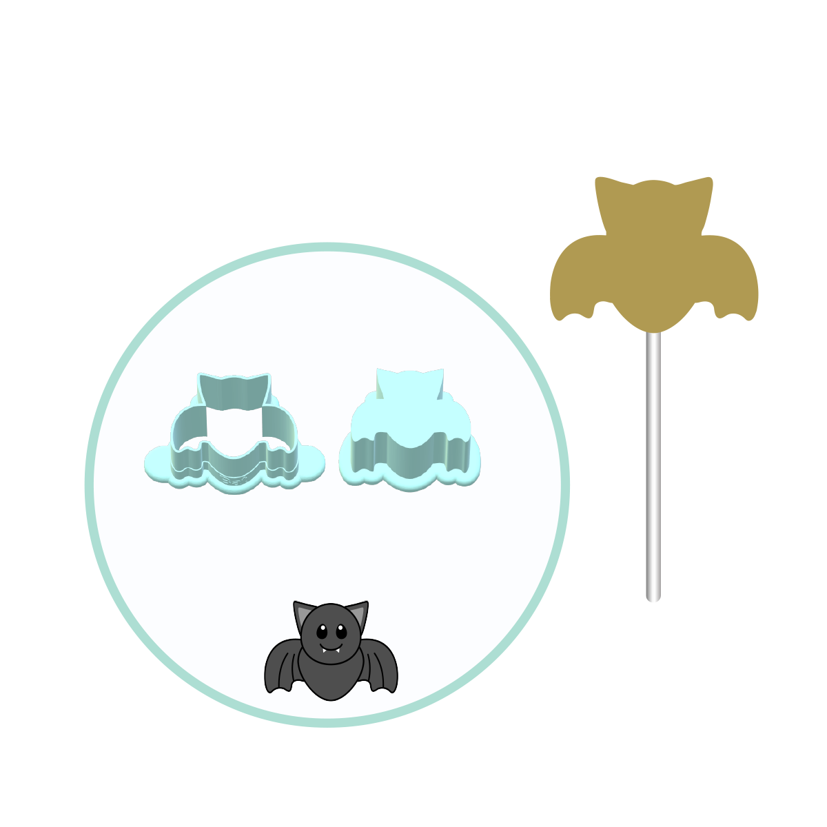 Bat Cake Pop Mold | Deluxe Cutter, Popper, and Tray Option