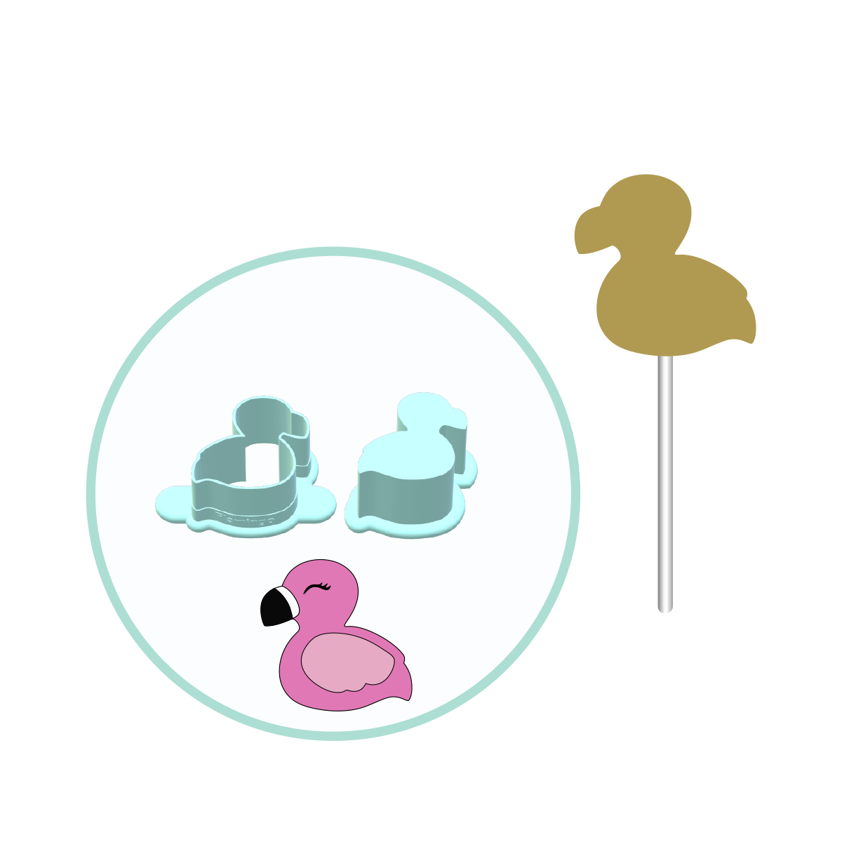 Flamingo Cake Pop Mold | Deluxe Cutter, Popper