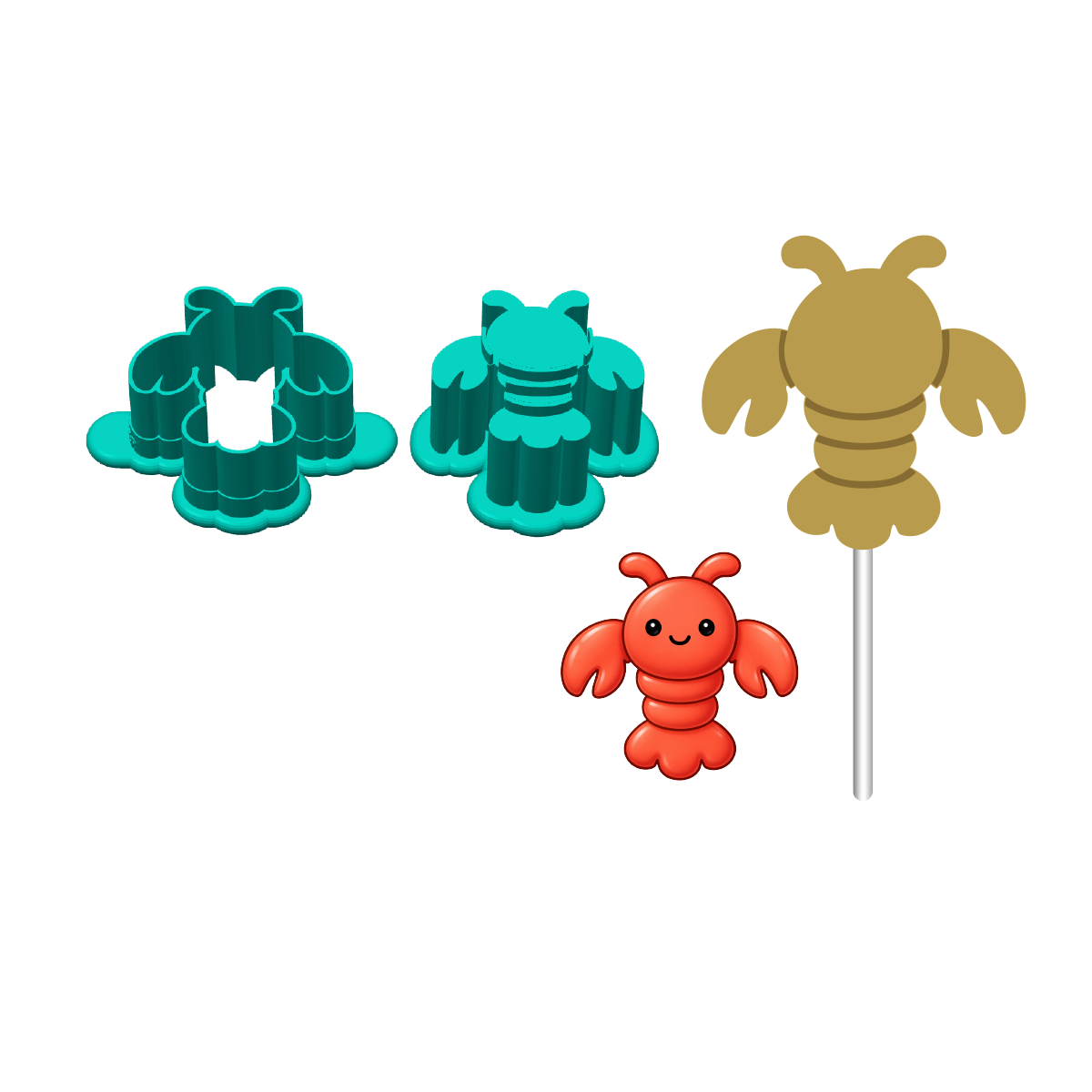 Lobster Cake Pop Mold | Deluxe Cutter, Popper, and Tray Options