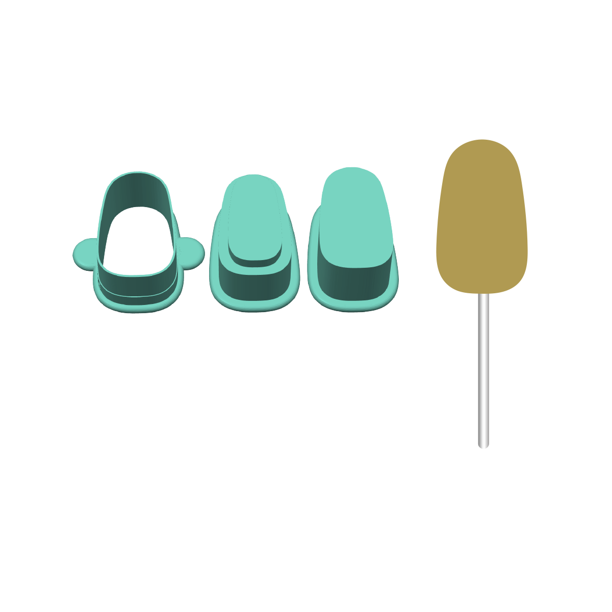 Tapered Stuffed Cakesicle Mold with Filling Embosser | Deluxe Cutter, Popper and Tray Options