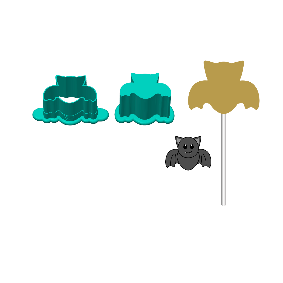 Bat Cake Pop Mold | Deluxe Cutter, Popper, and Tray Option