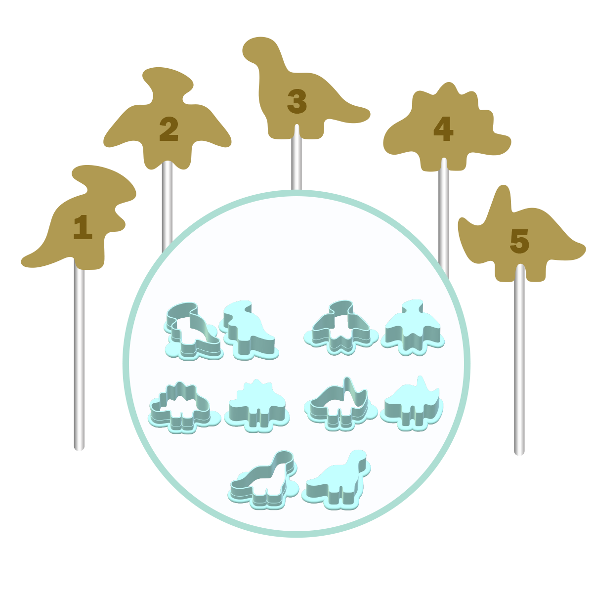 Dinosaur Cake Pop Molds | Deluxe Cutter, Popper