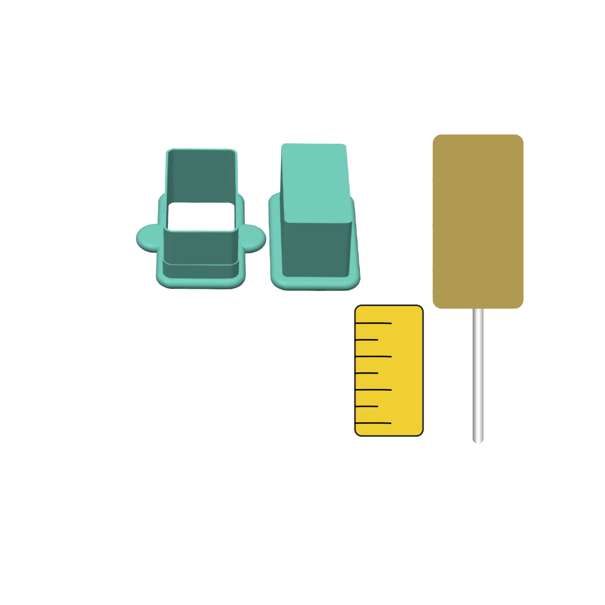Ruler Cake Pop Mold |Deluxe Cutter, Popper, and Tray Option