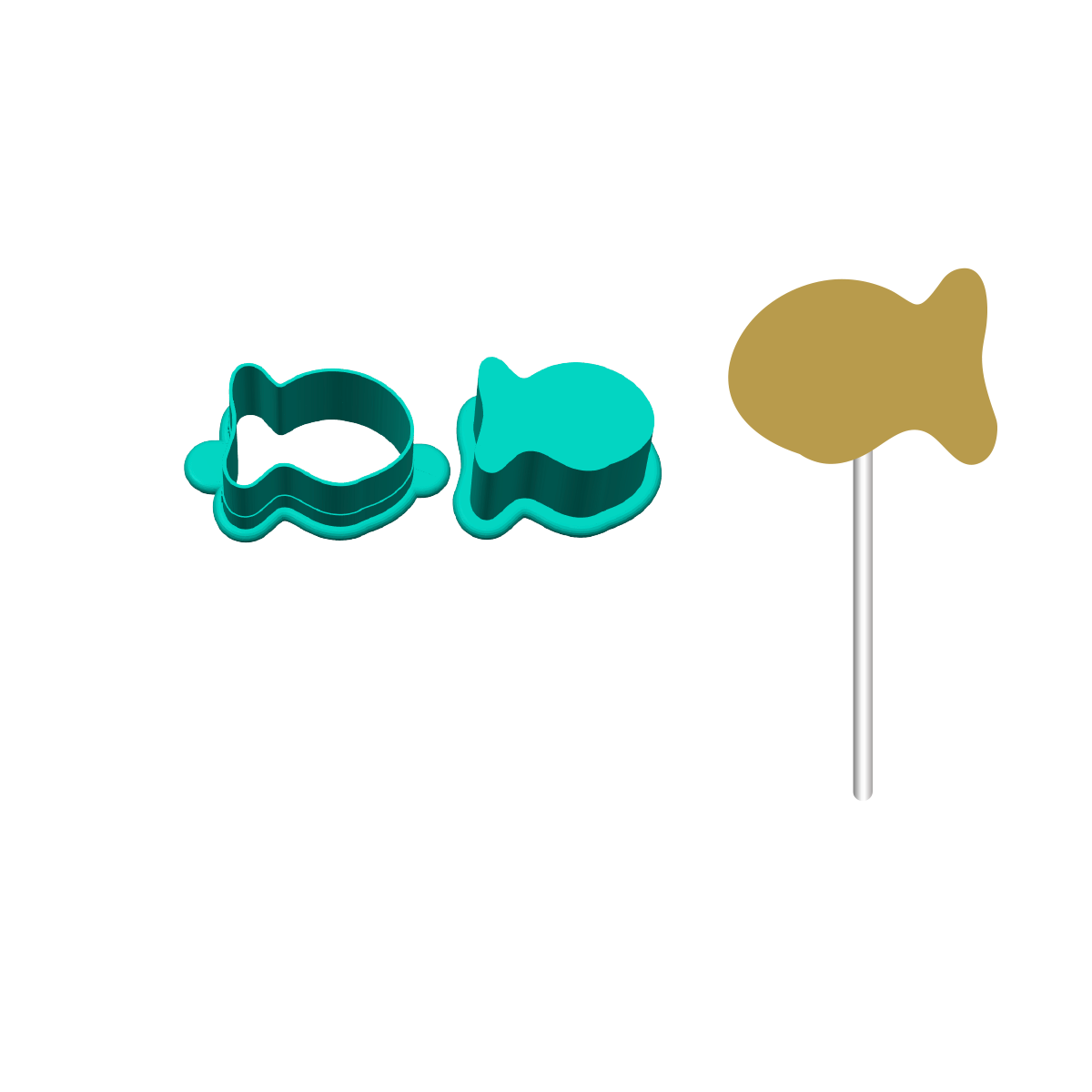 Snack Fish Cake Pop Mold |Deluxe Cutter, Popper, and Tray Option