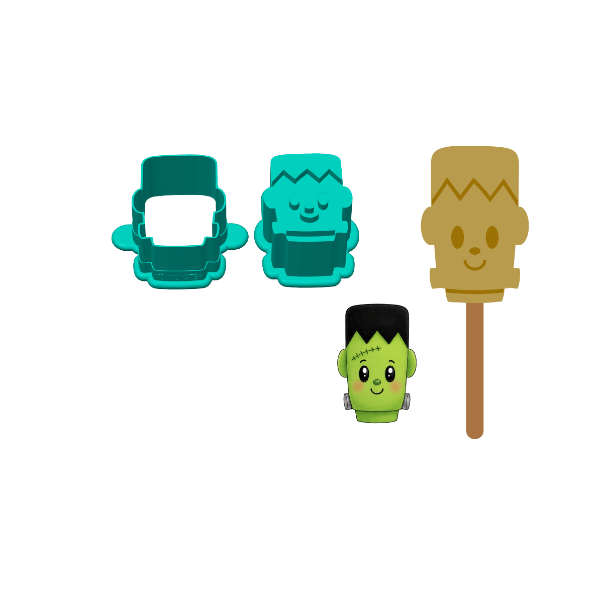 Frankenstein Cakesicle Mold | Deluxe Cutter, Popper and Tray Options