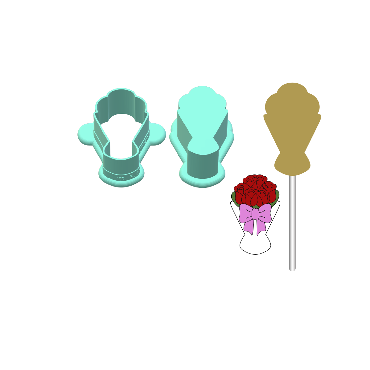 Bouquet Cake Pop Mold |Deluxe Cutter, Popper, and Tray Option
