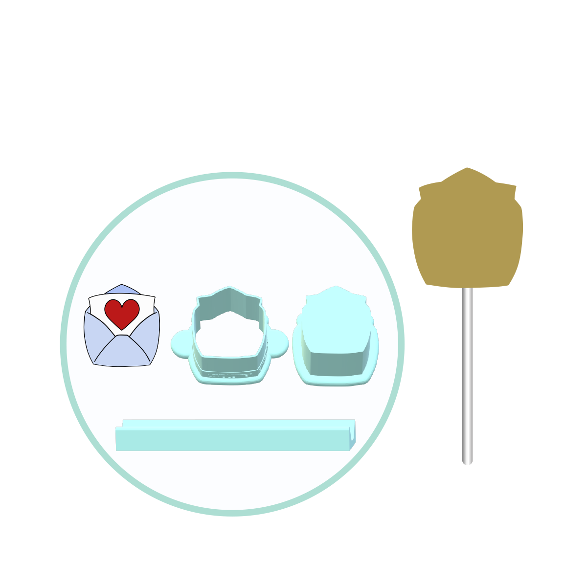 Valentines Love Letter Envelope Cake Pop Mold | Deluxe Cutter, Popper, and Tray Option
