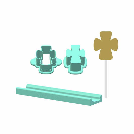 Chubby Cross Cake Pop Mold | Deluxe Cutter, Popper, Fondant Cutter and Tray Option