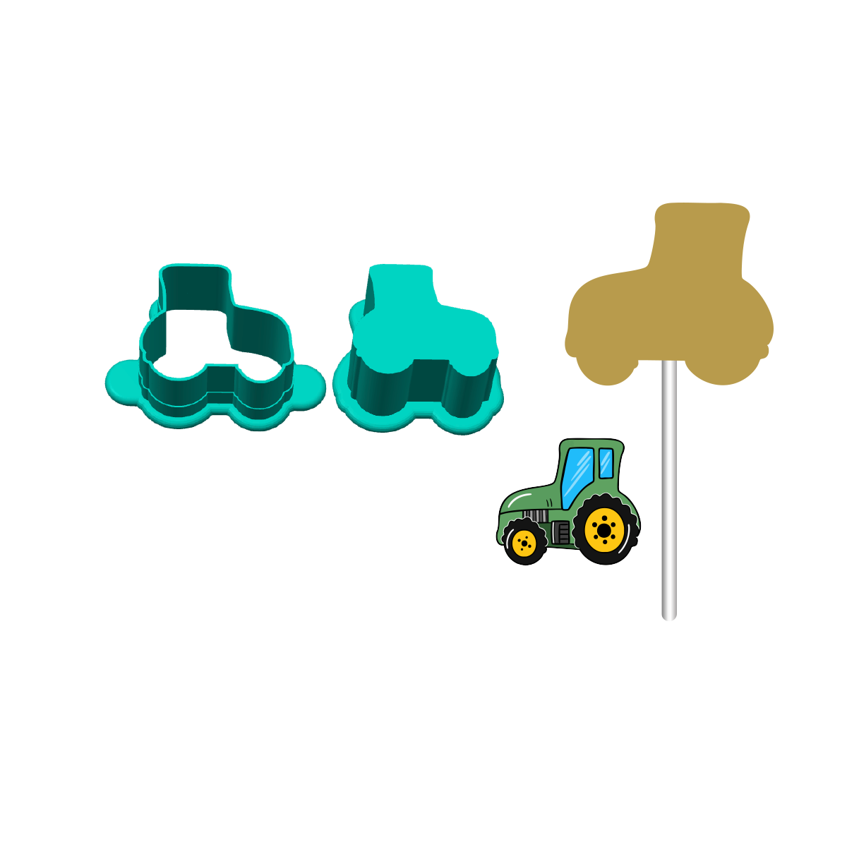 Tractor Cake Pop Mold |Deluxe Cutter, Popper, and Tray Option