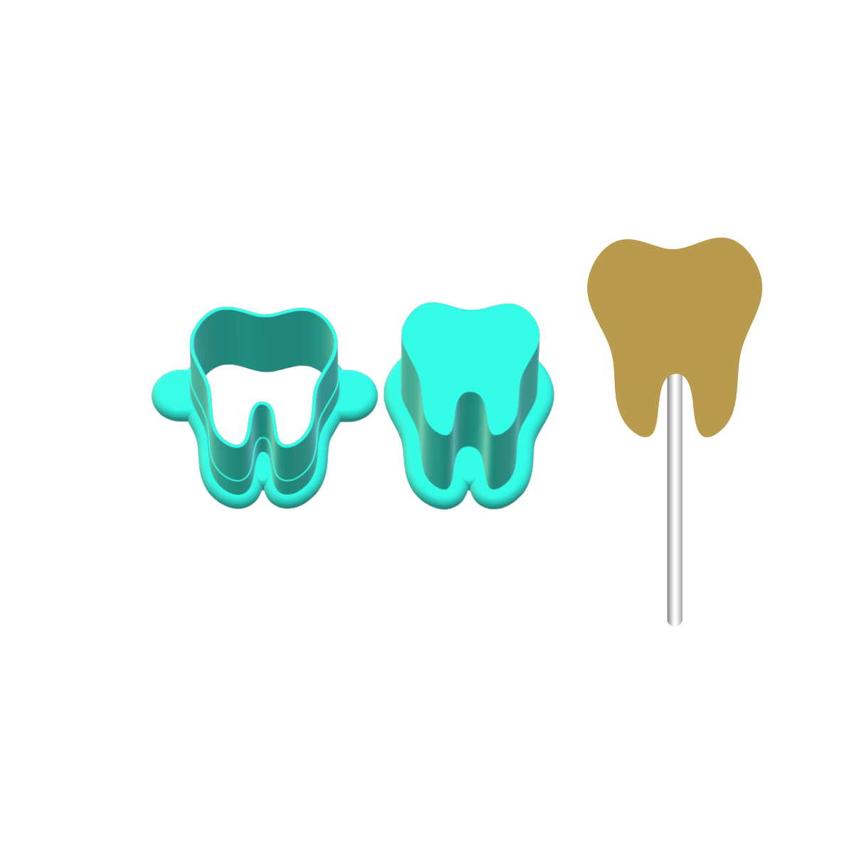Tooth Cake Pop Mold |Deluxe Cutter, Popper, and Tray Option