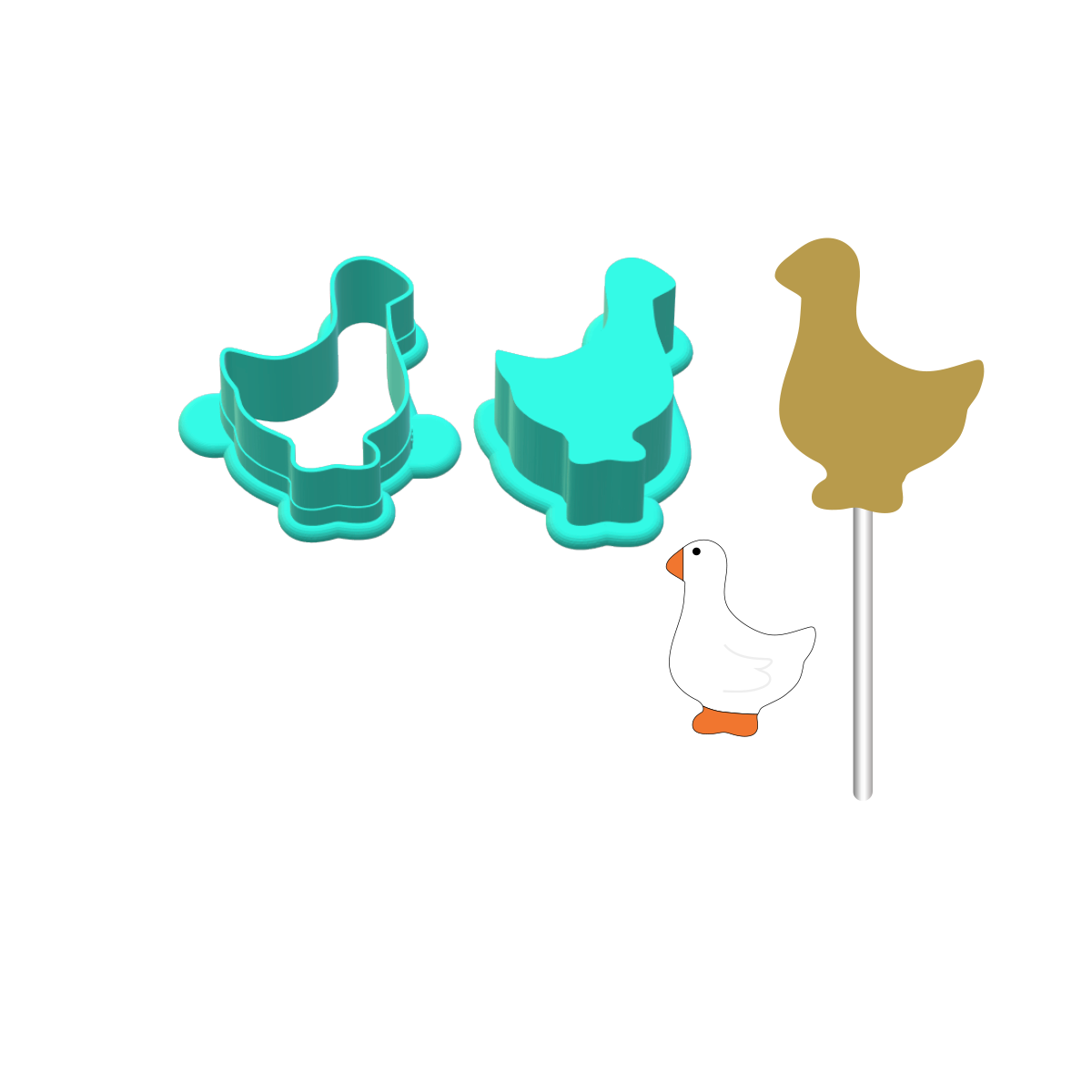 Goose Cake Pop Mold |Deluxe Cutter, Popper, and Tray Option