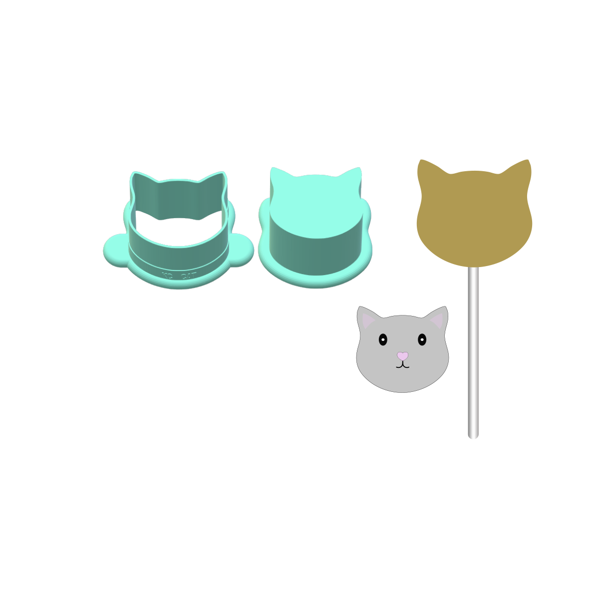 Cat Cake Pop Mold |Deluxe Cutter, Popper, and Tray Option