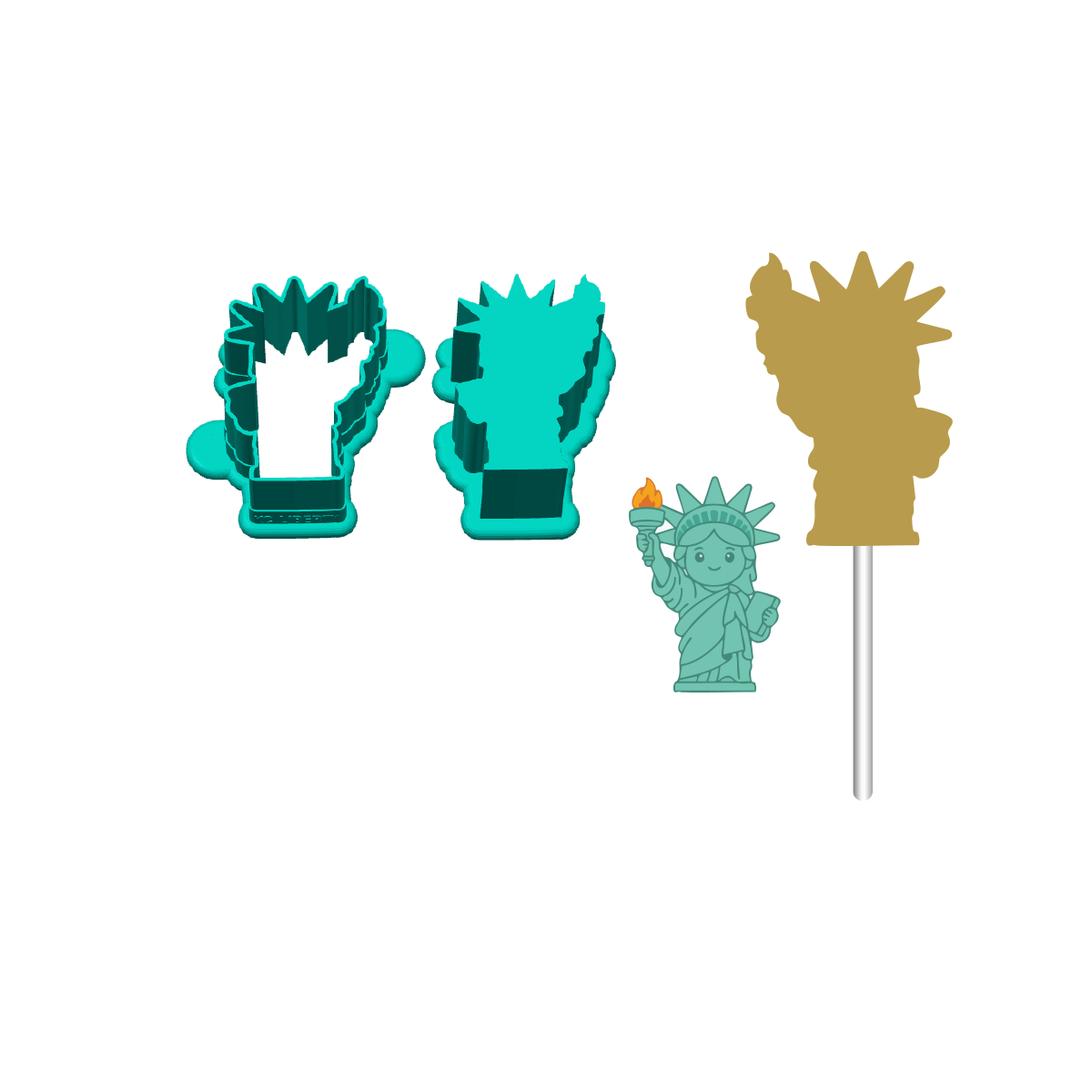 Statue of Liberty Cake Pop Mold |Deluxe Cutter, Popper, and Tray Option