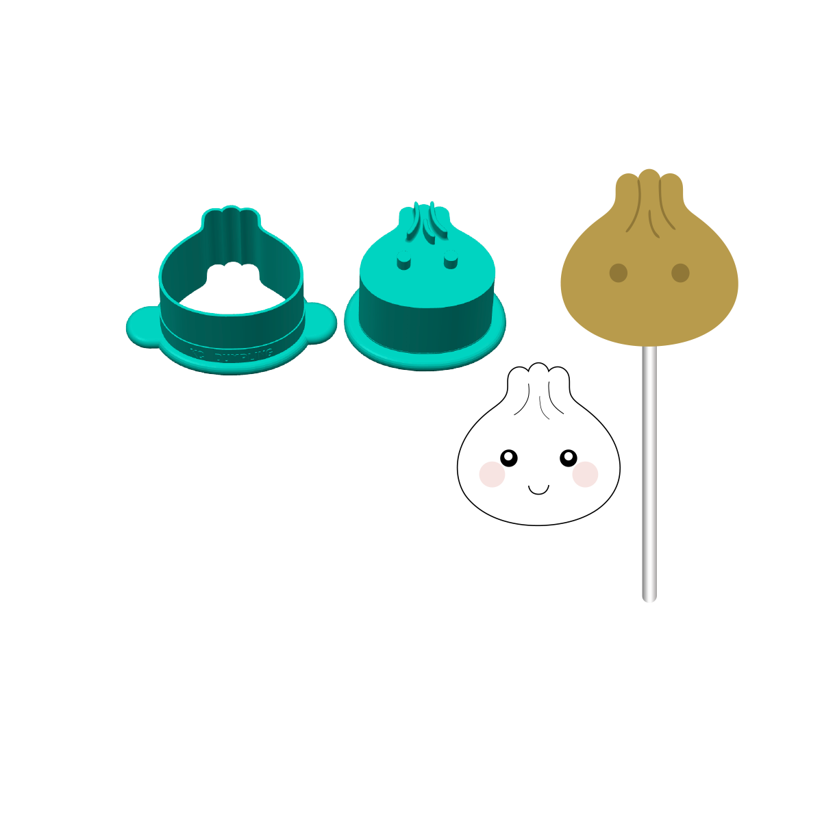 Dumpling Cake Pop Mold |Deluxe Cutter, Popper, and Tray Option